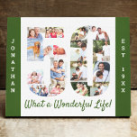 Foto Collage Set in Nummer 50 Green White Custom Leinwanddruck<br><div class="desc">Erstellen Sie Ihr eigenes einzigartiges 50. Geburtstagsgeschenk. Diese smarte Leinwand ist eine großartige Möglichkeit, Ihre Foto-Collage anzuzeigen. Die Vorlage ist für Sie bereit, um Ihre Lieblings-Fotos, die automatisch in der Form der Zahl 50 erscheint, Set für Sie. Sie können auch Ihren Namen und Ihr Geburtsjahr (oder Nachname) in fett weißem...</div>