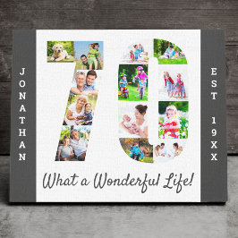 Foto Collage Set in Nummer 70 Grauweiß Custom Leinwanddruck