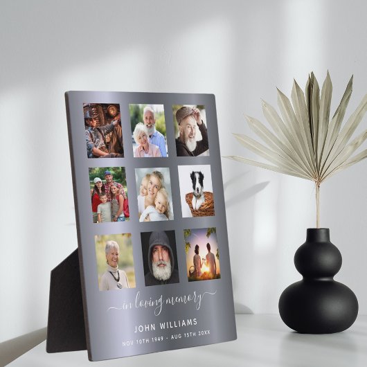 Foto Collage silberne Gedenkfeier Fotoplatte