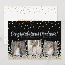 Foto Collage Silver Gold Confetti Abschluss