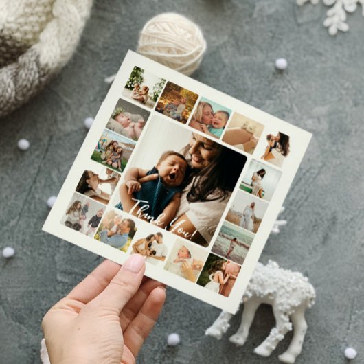 Foto Collage Simple Frame Family Danke Karte