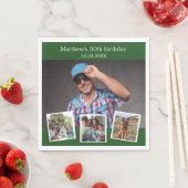 Foto Collage Smaragdgrün Geburtstagsparty Serviette (Beispiel)