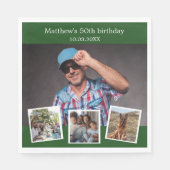 Foto Collage Smaragdgrün Geburtstagsparty Serviette (Vorderseite)