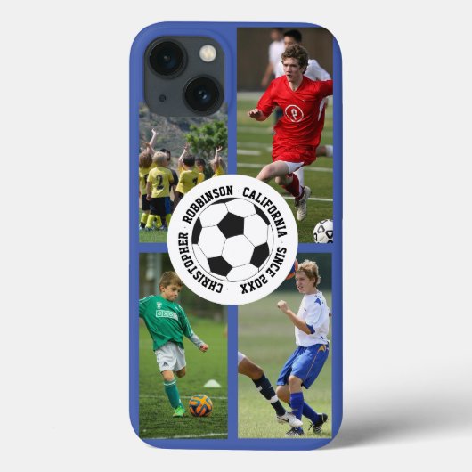 Foto Collage Soccer Case-Mate iPhone Hülle (Rückseite)