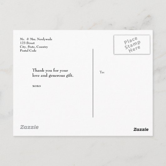 Foto Collage Spanisch Rustikale Hochzeit "Gracias" Postkarte (Rückseite)