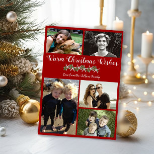 Foto Collage Starfish Weihnachtsflachkarten Feiertagskarte