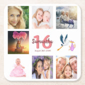 Foto Collage Sweet 16 Rechteckiger Pappuntersetzer (Vorderseite)