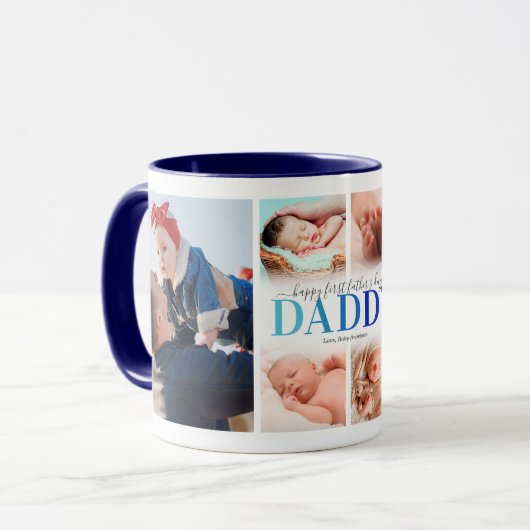 Foto Collage Tasse zum 1. Vatertag (Vorderseite Links)