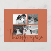 Foto Collage Terracotta Elegante Hochzeit Vielen D Postkarte (Vorderseite)