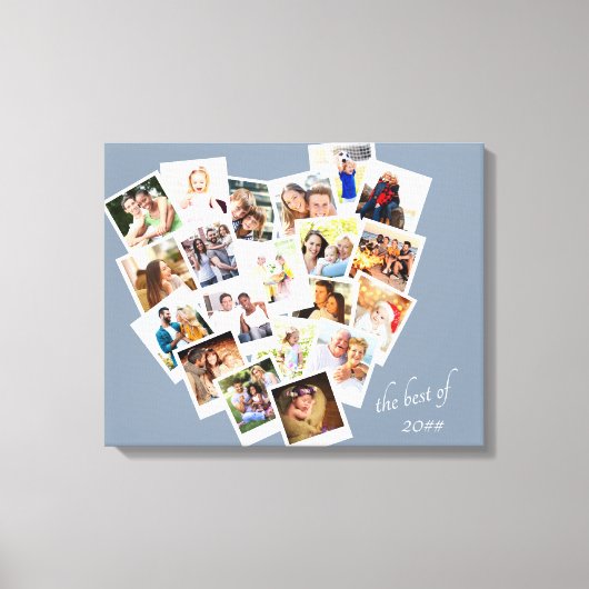 Foto Collage The Best of Year Blue Gray Leinwanddruck (Vorderseite)