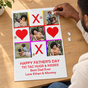 Foto Collage Tic Tac Toe Hugs Kisses Fathers LG Puzzle