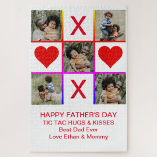 Foto Collage Tic Tac Toe Hugs Kisses Fathers LG Puzzle