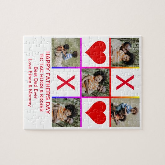 Foto Collage Tic Tac Toe Hugs Kisses Fathers SM Puzzle (Horizontal)