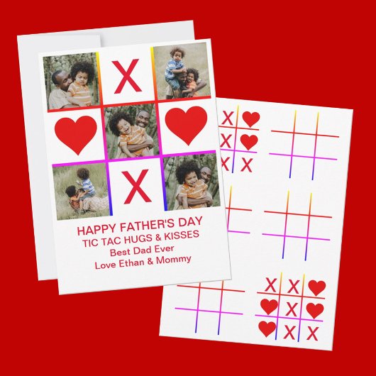 Foto Collage Tic Tac Toe Hugs Kisses Vathers Card Einladung