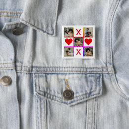 Foto Collage Tic Tac Toe Hugs Kisses Vathers Day Button