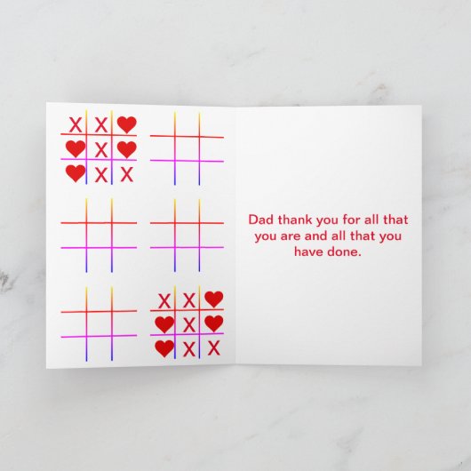 Foto Collage Tic Tac Toe Hugs Kisses Vathers Day Karte (Innenseite)