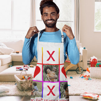 Foto Collage Tic Tac Toe Hugs Kisses Vathers Long Schürze