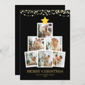 Foto Collage Tree Black String lights Weihnachten (Vorne/Hinten)