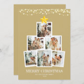 Foto Collage Tree Gold String lights Weihnachten (Vorne/Hinten)