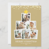 Foto Collage Tree Gold String lights Weihnachten (Vorderseite)