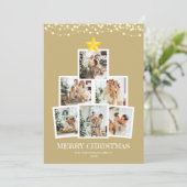 Foto Collage Tree Gold String lights Weihnachten (Stehend Vorderseite)
