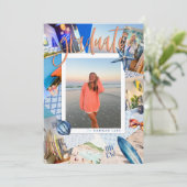 Foto Collage Trendy Beach Abschluss laden Einladung (Stehend Vorderseite)