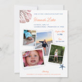 Foto Collage Trendy Beach Abschluss laden Einladung (Rückseite)