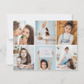 Foto Collage Trendy Monogram Modern Stilvoll Mitteilungskarte (Rückseite)