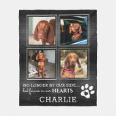 Foto-Collage und Beileid-Zitat Rustikaler Hund/Kat Fleecedecke (Vorderseite)