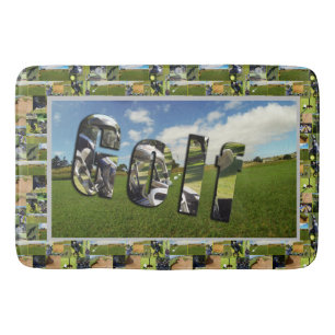 Foto Collage und Logo des Golfplatzes, Badematte