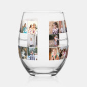 Foto-Collage und Monogramm-DIY Weinglas Ohne Stiel (Links)