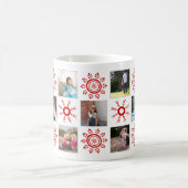Foto Collage und Schneeflocken Weihnachten Kaffeetasse (Mittel)