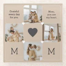 Foto Collage Untersetzer mit Herzempfang