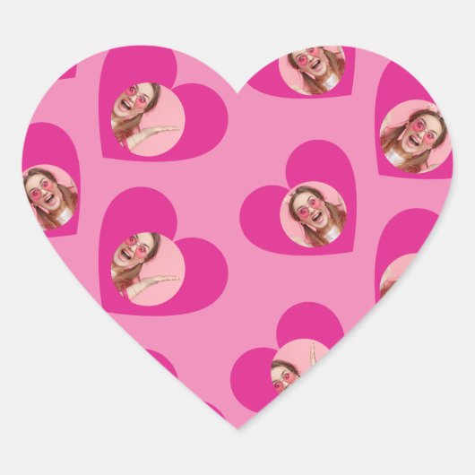 Foto Collage Valentine's Day Heart Herz-Aufkleber (Vorderseite)