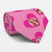 Foto Collage Valentine's Day Hearts Pink Krawatte (Gerollt)