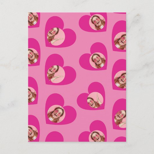 Foto Collage Valentine's Day Hearts Pink Postkarte (Vorderseite)