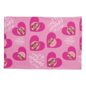 Foto Collage Valentine's Day Hot Pink Hearts Kissenbezug (Rückseite)