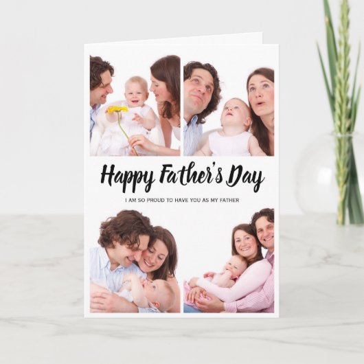 Foto Collage Vatertag Karte (Vorderseite)