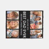 Foto Collage Vathers Tag Bester Vater je Fleecedecke (Vorderseite (Horizontal))