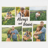 Foto Collage Verlobung immer neu verheiratet Fleecedecke (Vorderseite (Horizontal))