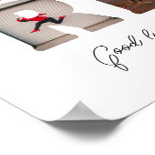 Foto Collage von ermüdeten Coworker Boss Pensionie Poster (Ecke)