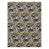 Foto-Collage von Hühnern und Roster, Tischdecke (Vorderseite)