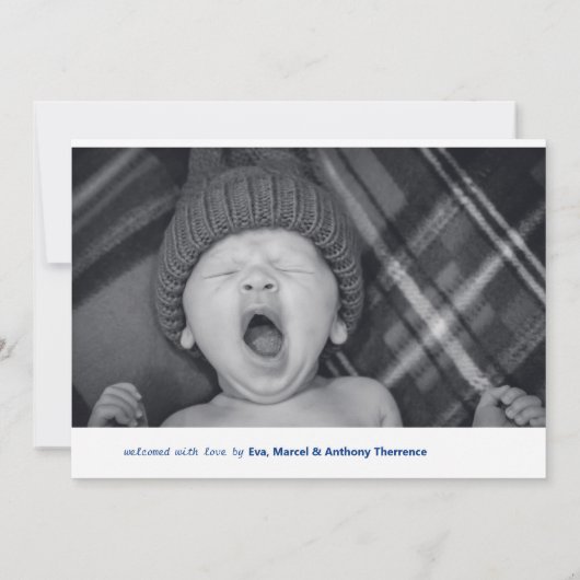 Foto Collage Washi Tape Neugeborener Baby Boy Birt Ankündigung (Rückseite)