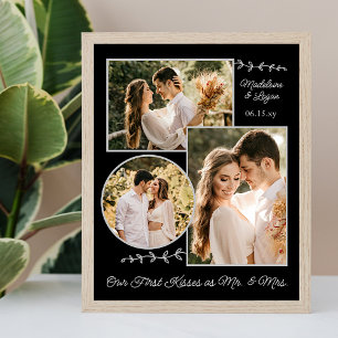 Foto Collage Wedding Couple Custom Mr. Kisses Poster