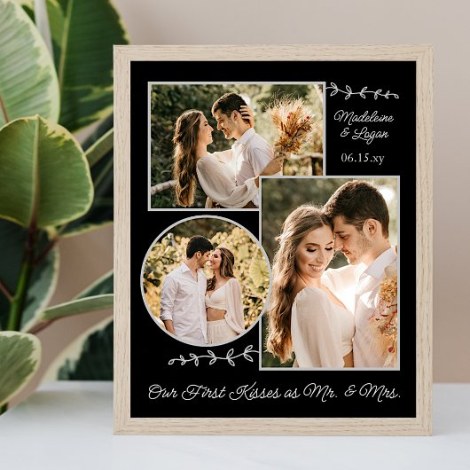 Foto Collage Wedding Couple Custom Mr. Kisses Poster