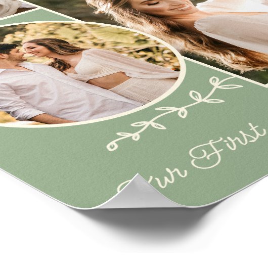 Foto Collage Wedding Couple Custom Mr. Sage Poster (Ecke)
