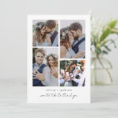 Foto Collage Wedding Dankeskarte (Stehend Vorderseite)