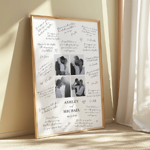 Foto Collage Wedding Guest Signature Poster