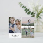 Foto Collage Wedding HAUSHALT Dankeschön Karte (Stehend Vorderseite)