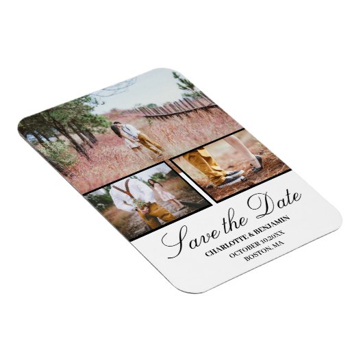 Foto Collage Wedding Save the Date Magnet (Rechte Seite)